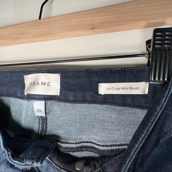 FRAME Le Crop Mini Boot Dark Wash Jeans Size 26 - Picture 6 of 7